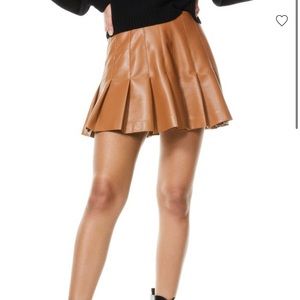 Alice & Olivia Carter Vegan Leather Mini Skirt